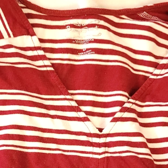 Red striped maternity top - Picture 2 of 3
